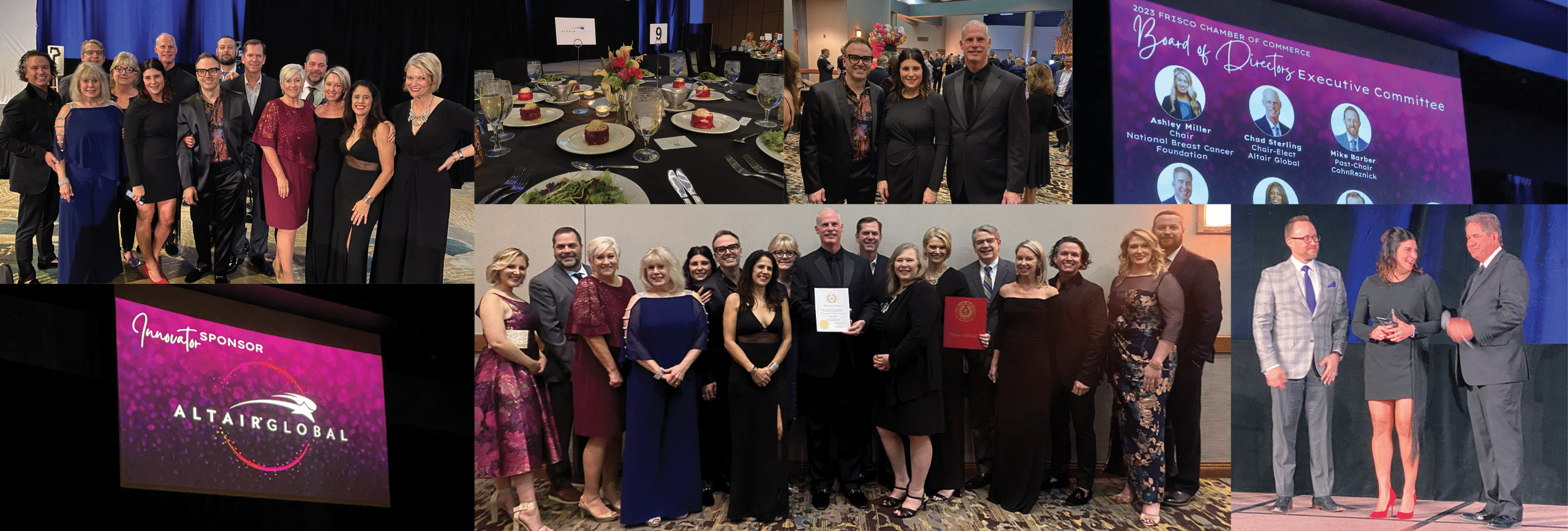 2023 Frisco Chamber Awards Gala collage of MexLucky winning Employer of the Year
